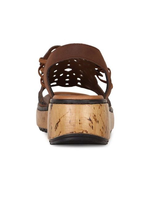 Rieker Brown Venezuela Wedge Heel Sandals