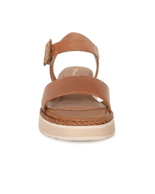 Tamaris White Michi Wedge Heel Sandals
