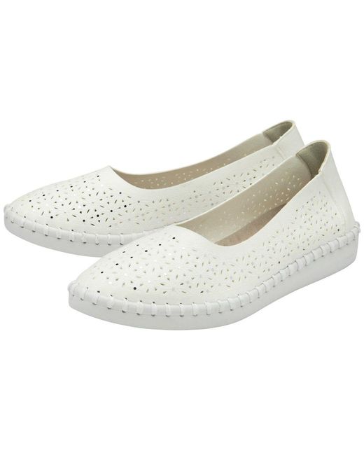 Lotus White Ewelina Slip On Shoes
