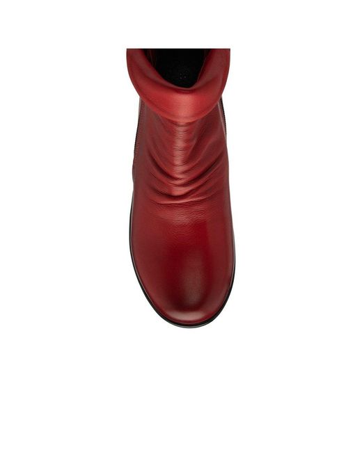 Lotus Red Cordelia Wedge Ankle Boots