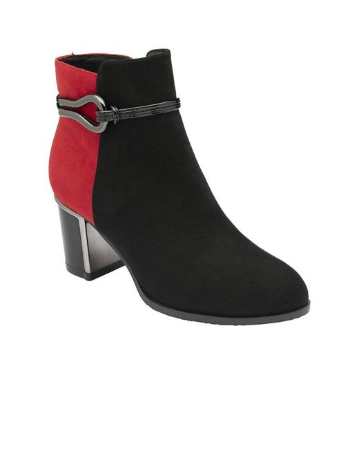 Lotus Black Ebony Ankle Boots