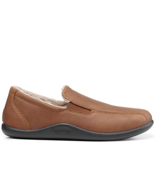Hotter Brown Relax Warm Lined Slippers for men