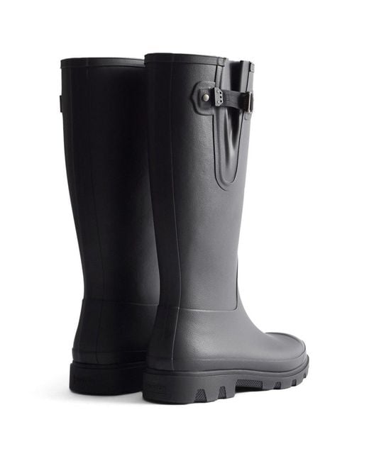 Hunter Black Downpour Adjustable Wellingtons