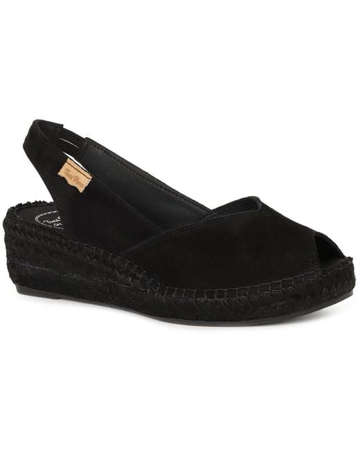 Toni Pons Black Bernia Wedge Heel Espadrilles Sandals