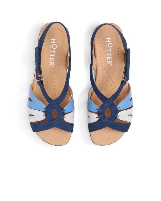 Hotter Blue Flare Wide Fit Sandals