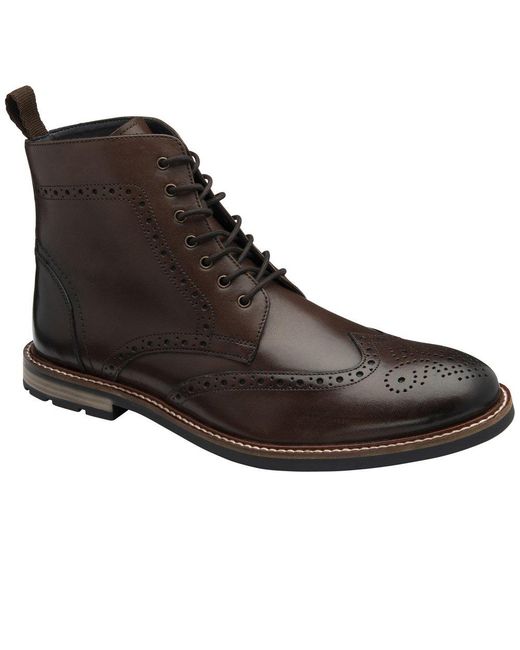Frank Wright Brown Corby Brogue Boots for men