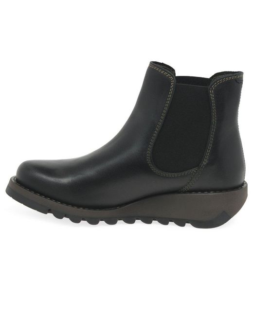 Fly London Black Salv Casual Ankle Boots