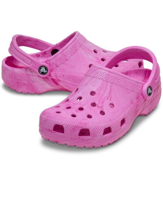 CROCSTM Pink Classic Marbled Clogs