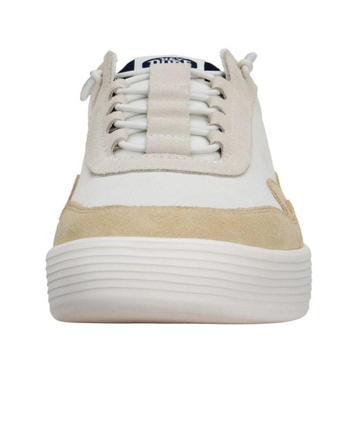 HeyDude White Hudson Canvas Trainers for men