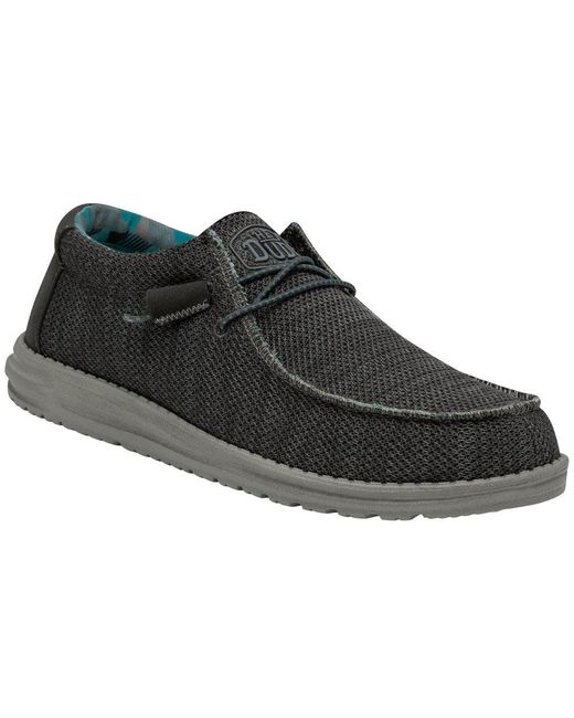Hey Dude Black Wally Sox Shoes for men