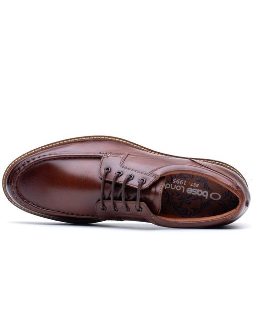 Base London Brown Langdon Apron Toe Shoes for men