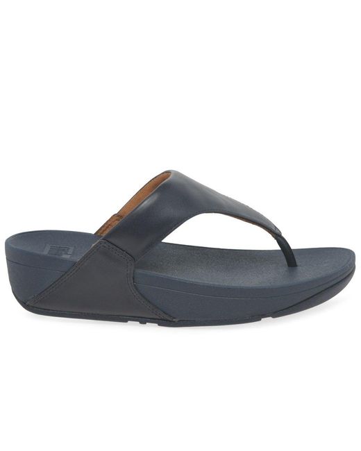 Fitflop Blue Fitflop Lulu Suede Toe Post Sandals