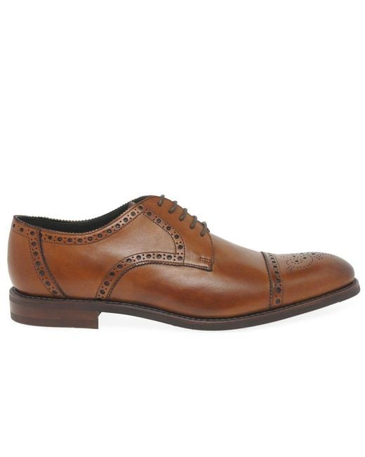 Loake Brown Roger Semi Brogues for men