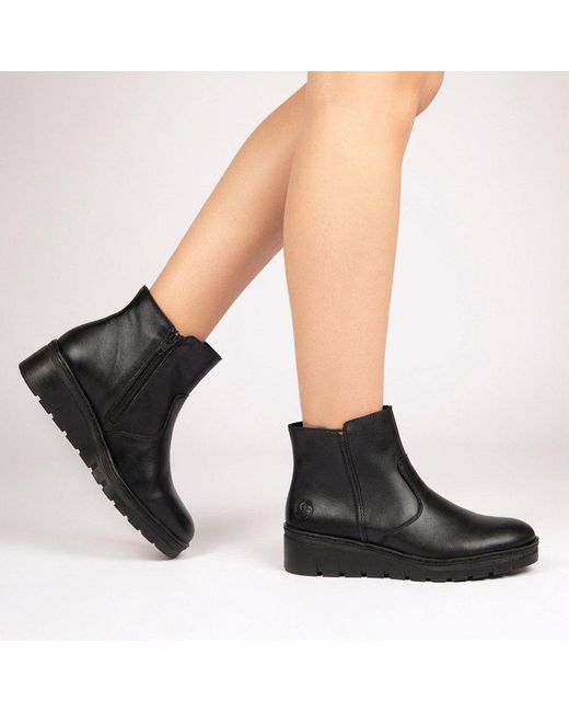 Rieker Black Capital Ankle Boots