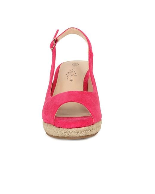 Lunar (GRS) Pink Pia Wedge Heel Espadrille Sandals