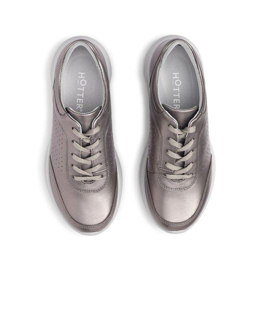 Hotter Gray Orion Wide Fit Trainers