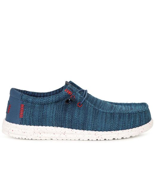 HeyDude Blue Wally Stretch Shoes for men