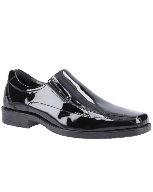 Hush Puppies Black Brody Slip On Patent Shoes for men