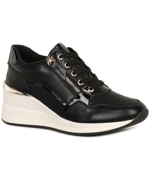 Lunar (GRS) Black Juno Wedge Trainers