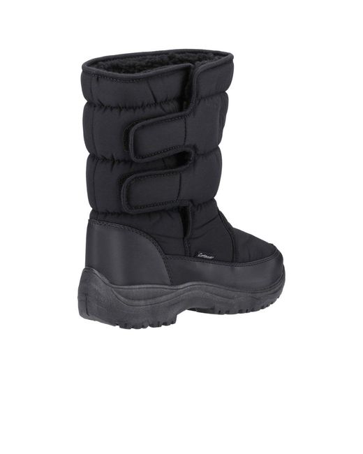Cotswold Blue Quilted Velcro Snow Boots