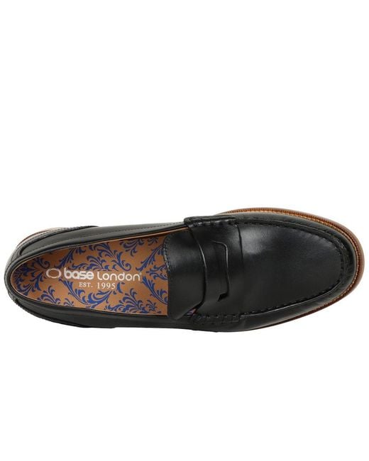 Base London Black Garfield Penny Loafers for men