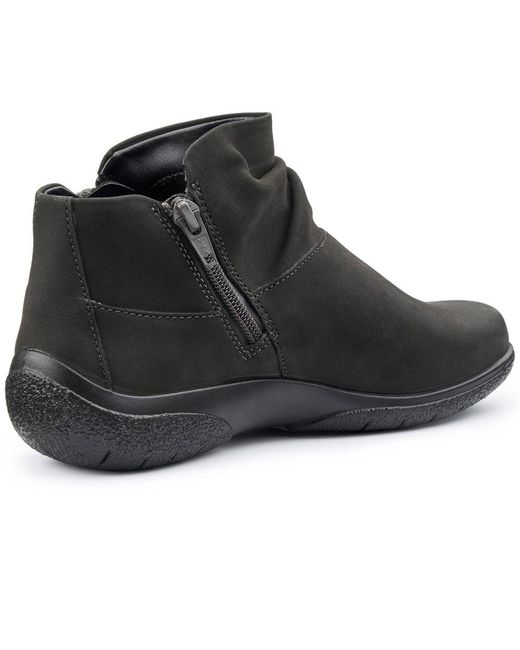 Hotter Black Murmur Ankle Boots Colour: Dark Nubuck