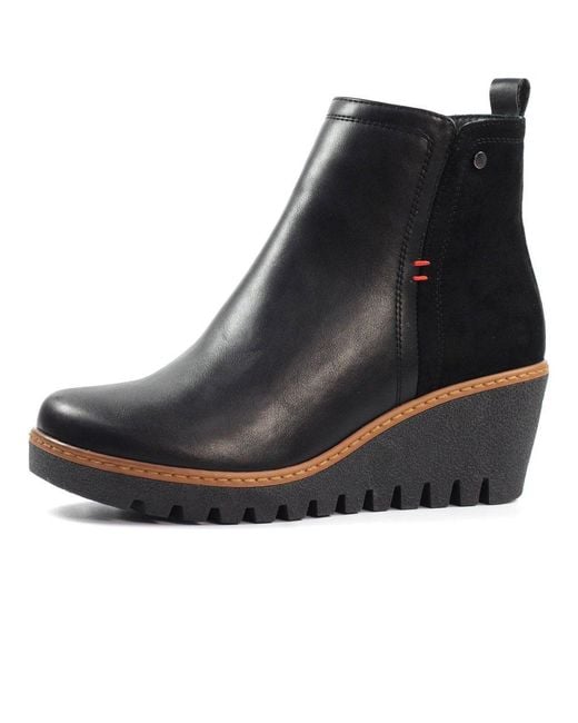 Lunar Black Pixie Wedge Ankle Boots