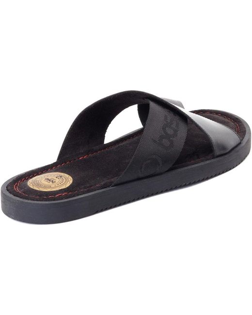 Base London Blue Webb Sliders for men