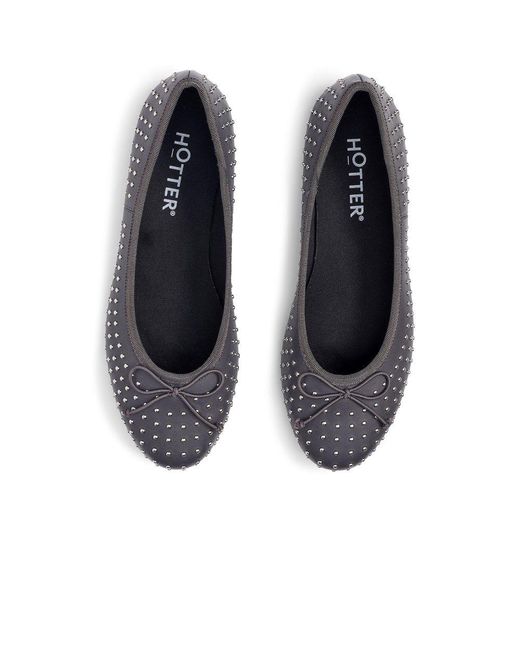 Hotter Black Ebba Ballerina Pumps