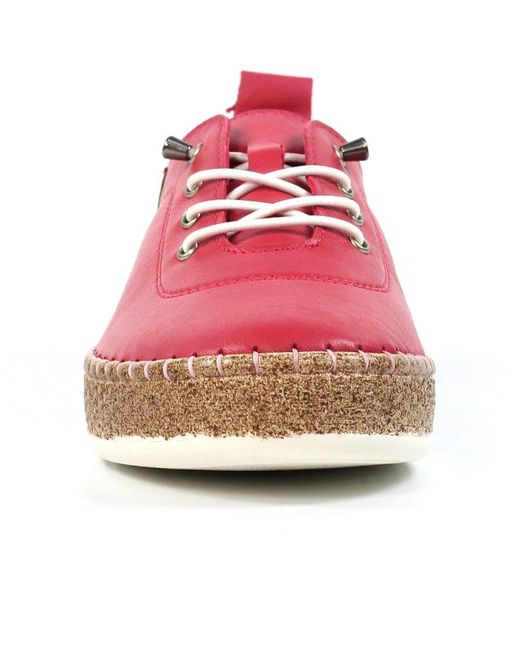 Lunar (GRS) Red Evie Plimsoll Trainers