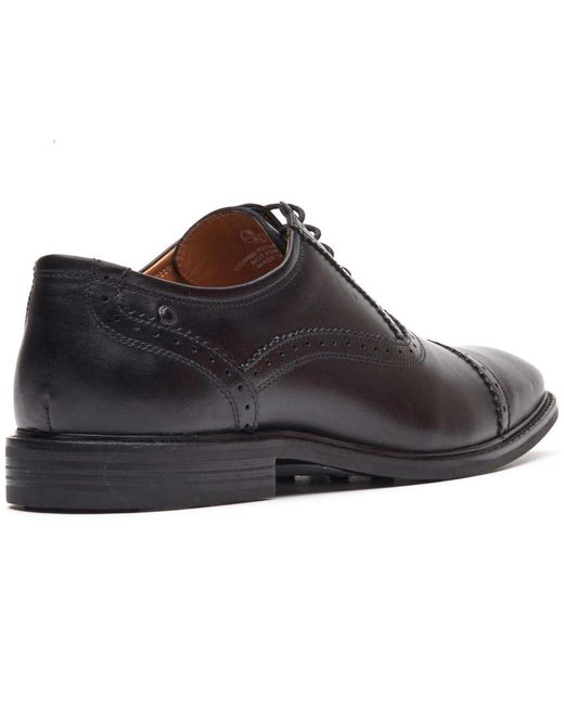 Base London Black Ascot Toe Cap Oxford Shoes for men