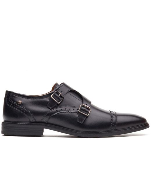 Base London Black Henley Monk Shoes for men