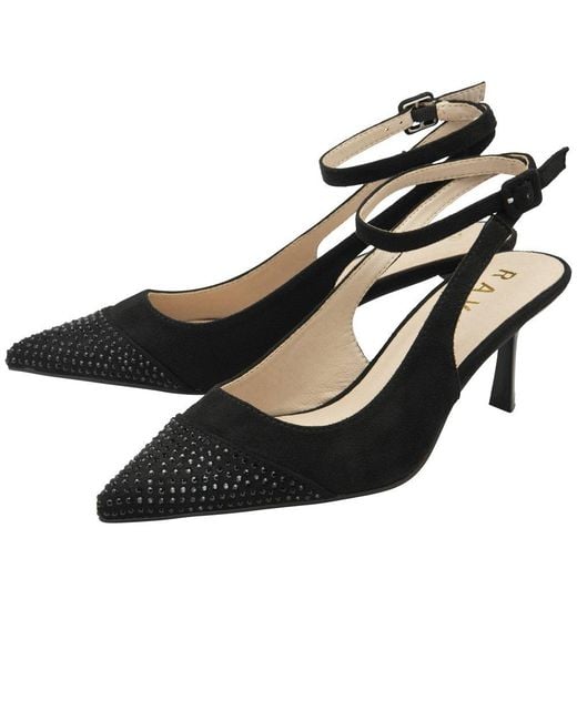 Ravel Black Catrine Slingback Court Shoes
