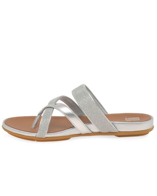 Fitflop White Fitflop Gracie Shimmerlux Strappy Sandals