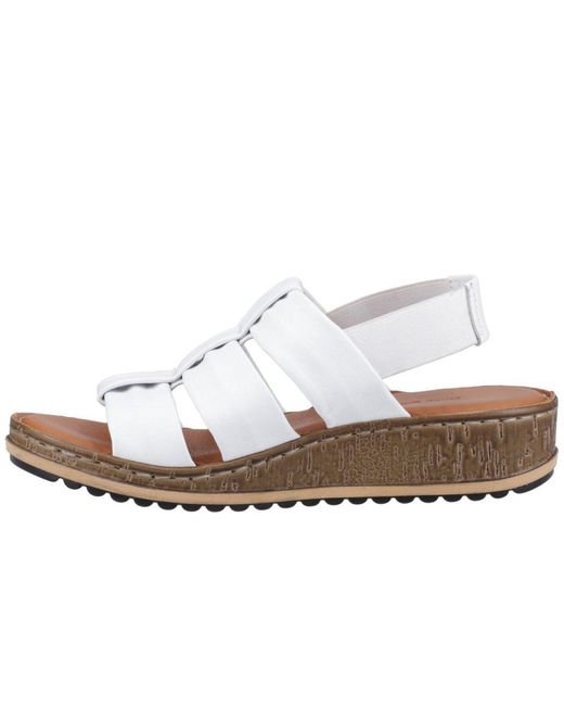 Hush Puppies White Eden Wide Fit Sandals
