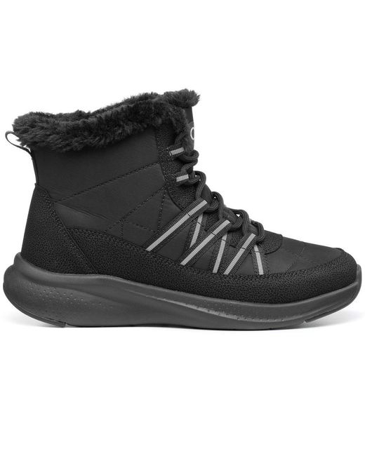 Hotter Black Roam Wr Winter Boots