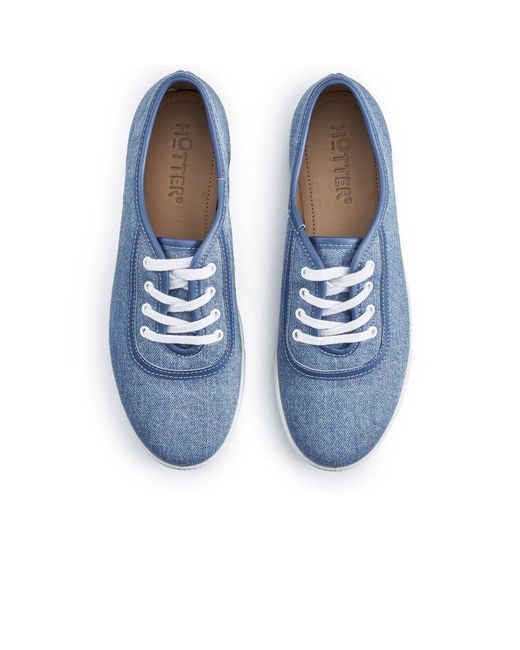 Hotter Blue Mabel Wide Fitting Canvas Shoes