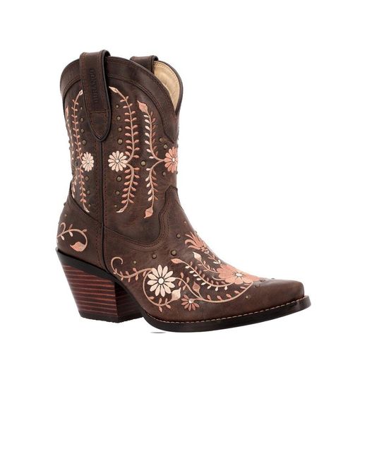Durango Brown Crush Western Ankle Boots