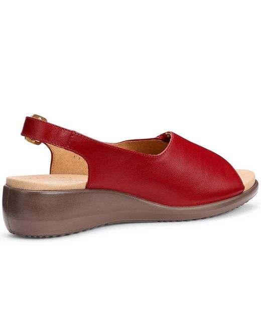 Hotter Red Olivia Peep Toe Low Wedges