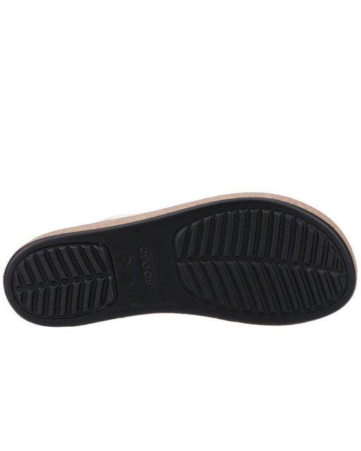 CROCSTM White Brooklyn Cork Low Wedge Sandals