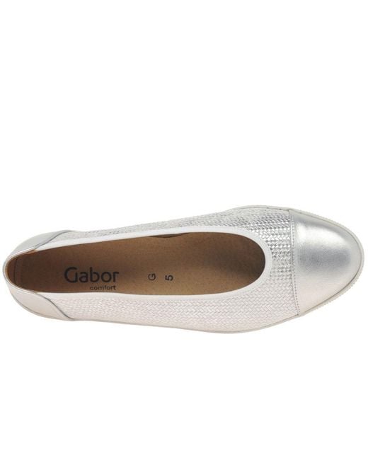 Gabor Gray Petunia Accent Low Heeled Pumps