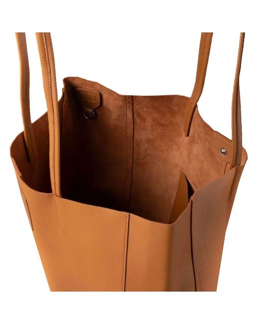 Lakeland Leather Brown Leather Bucket Shoulder Bag with Magnetic Closure