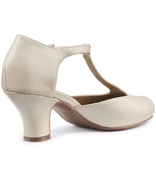 Hotter White Tempo T-Bar Court Shoes