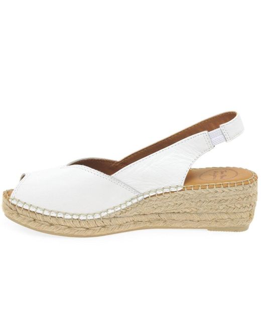 Toni Pons White Bernia Wedge Heel Espadrilles Sandals