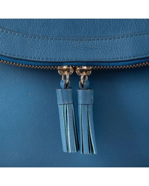 Lakeland Leather Blue Tarraby Shoulder Bag