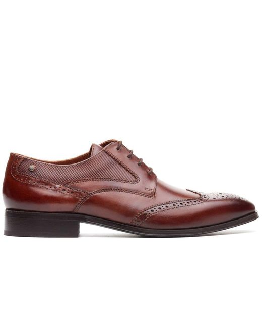 Base London Brown Steeple Brogue Shoes for men