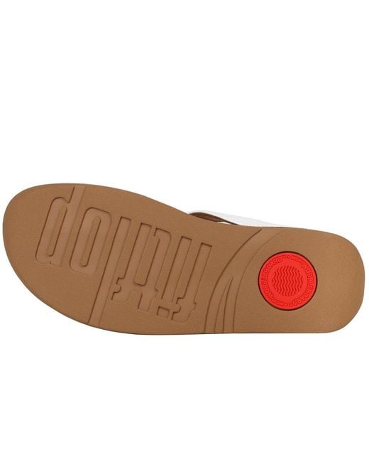 Fitflop Brown Fino Crystal Chain Toe Post Sandals