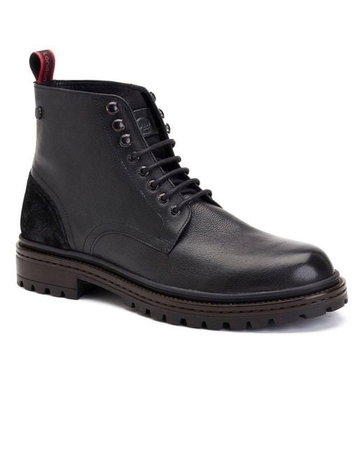 Base London Black Dettori Work Boots for men