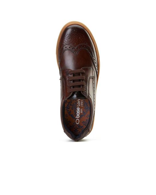 Base London Brown Clapton Brogue Trainers for men