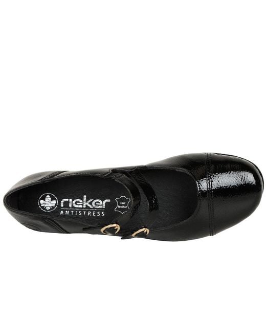 Rieker Black Tango Mary Jane Court Shoes